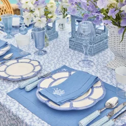Coral Blue Linen Placemats (Set of 4)
