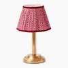 Corinthian Rechargeable Lamp with Red Lotus Shade (22cm)