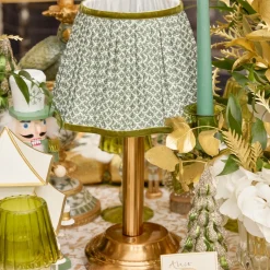 Corinthian Rechargeable Lamp with Olive Lotus Shade (22cm)