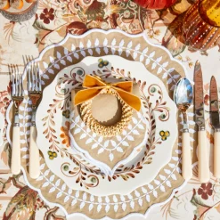 Corn Wreath with Mustard Velvet Bow (Set of 4)