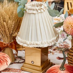 Cream Frilled Silk Lampshade (18cm)