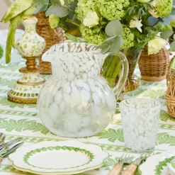 Dappled White Glasses & Jug Set