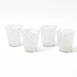 Dappled White Glasses (Set of 4)