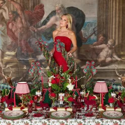 Decorative Festive Tree with Red & Green Tartan Bow