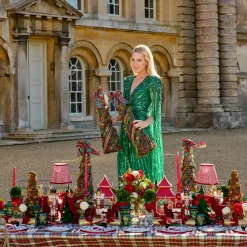 Decorative Festive Tree with Red & Green Tartan Bow