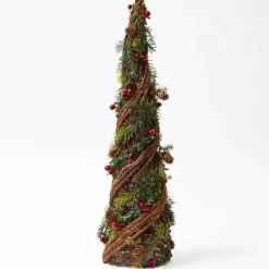 Decorative Festive Tree with Red & Green Tartan Bow