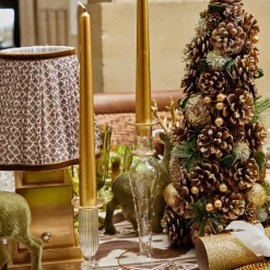 Dotty Gold Candle Holder (Pair)