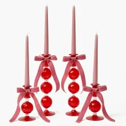 Dusty Pink Velvet Bow (Set of 4) - 20cm