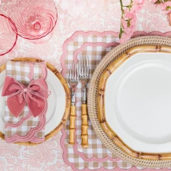 Dusty Pink Velvet Napkin Bows (Set of 4)