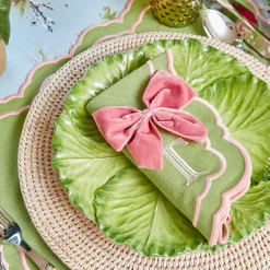 Dusty Pink Velvet Napkin Bows (Set of 4)