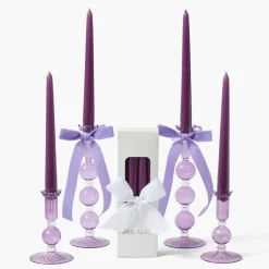 Eden Purple Ribboned Candle Set