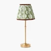 Edie Tall Rechargeable Lamp with Olive & Chocolate Ikat Shade (18cm)