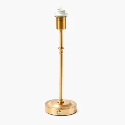 Edie Tall Rechargeable Lamp with Green Frilled Silk Shade (18cm)