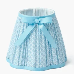 Edie Tall Rechargeable Lamp with Soft Blue Lotus Bow Shade (18cm)