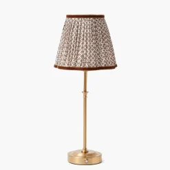 Edie Tall Rechargeable Lamp with Chocolate Lotus Shade (18cm)