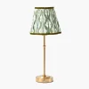 Edie Tall Rechargeable Lamp with Olive Green Ikat Shade (18cm)