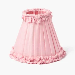 Edie Tall Rechargeable Lamp with Pale Pink Frilled Silk Shade (18cm)