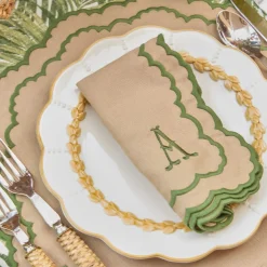 Edith Sand & Green Napkins (Set of 4)