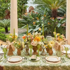 Edith Sand & Green Placemats & Napkins (Set of 4)