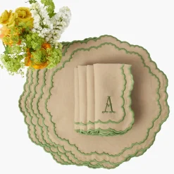 Edith Sand & Green Placemats (Set of 4)