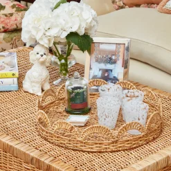 Elena Rattan Round Tray