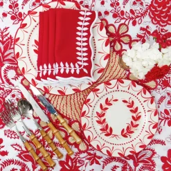 Elizabeth Red Garland Dinner & Starter Plates (Set of 8)