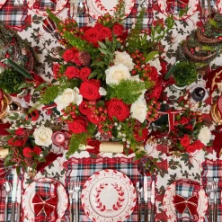 Elizabeth Red Garland Dinner Plates (Set of 4)