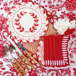 Elizabeth Red Garland Dinner Plates (Set of 4)