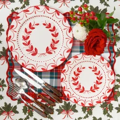 Elizabeth Red Garland Starter Plates