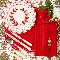Elizabeth Red Garland Starter Plates