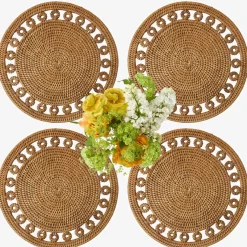 Elodie Round Rattan Placemats (Set of 4)