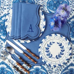Eloise Blue & Navy Napkins (Set of 4)