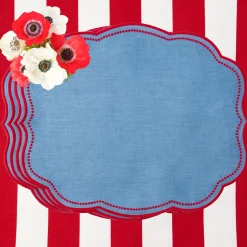 Eloise Blue & Red Placemats (Set of 4)