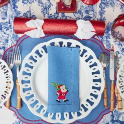 Eloise Blue & Red Placemats (Set of 4)