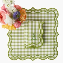Eloise Green Gingham Placemats & Napkins (Set of 4)
