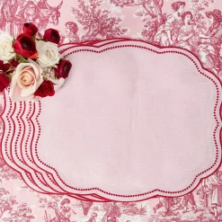 Eloise Pink & Red Placemats (Set of 4)