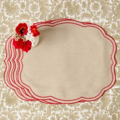Eloise Putty & Red Placemats (Set of 4)