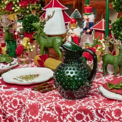 Emerald Green Hobnail Glasses & Jug Set