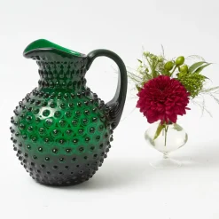 Emerald Green Hobnail Jug