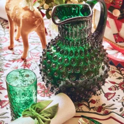 Emerald Green Hobnail Jug