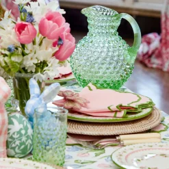 Emerald Hobnail Glasses & Jug Set