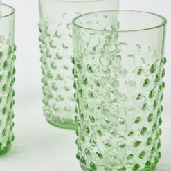 Emerald Hobnail Glasses & Jug Set