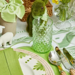 Emerald Hobnail Glasses (Set of 6)
