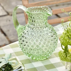 Emerald Hobnail Jug