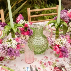Emerald Hobnail Jug & Rose Handle