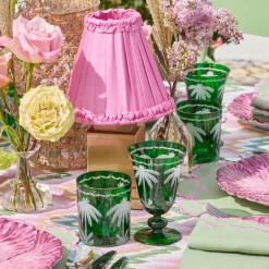 Emerald Palm Tree Glasses (Set of 4)