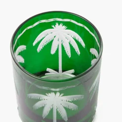 Emerald Palm Tree Glasses (Set of 4)