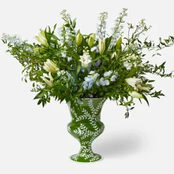 Emmeline Green Floral Urn