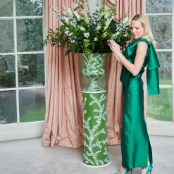 Emmeline Green Floral Urn