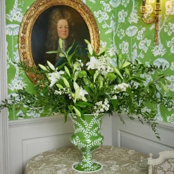 Emmeline Green Floral Urn